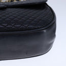 BALLY Chain Shoulder Bag Leather Black Gold Auth 109900-14