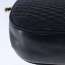 BALLY Chain Shoulder Bag Leather Black Gold Auth 109900-15