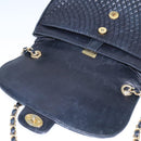 BALLY Chain Shoulder Bag Leather Black Gold Auth 109900-11