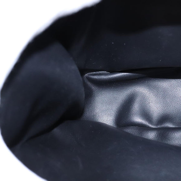 BALLY Chain Shoulder Bag Leather Black Gold Auth 109900