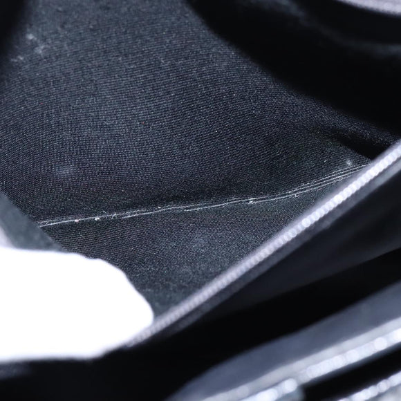 BALLY Chain Shoulder Bag Leather Black Gold Auth 109900