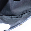 BALLY Chain Shoulder Bag Leather Black Gold Auth 109900-22