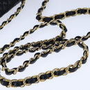 BALLY Chain Shoulder Bag Leather Black Gold Auth 109900-7