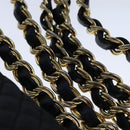 BALLY Chain Shoulder Bag Leather Black Gold Auth 109900-8