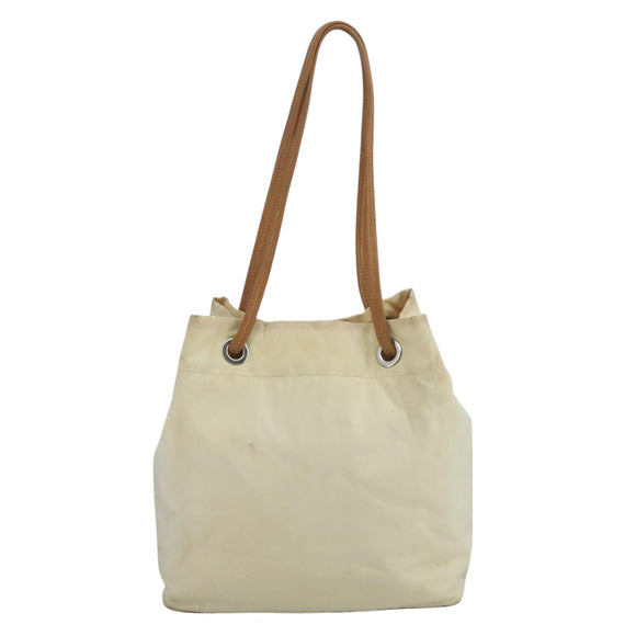 PRADA Shoulder Bag Nylon White Auth 109902
