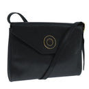 CELINE Shoulder Bag Leather Black Gold Auth 109904-1
