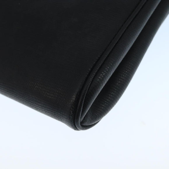 CELINE Shoulder Bag Leather Black Gold Auth 109904