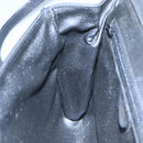 CELINE Shoulder Bag Leather Black Gold Auth 109904-20