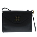 CELINE Shoulder Bag Leather Black Gold Auth 109904-13