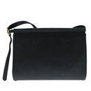 CELINE Shoulder Bag Leather Black Gold Auth 109904-2
