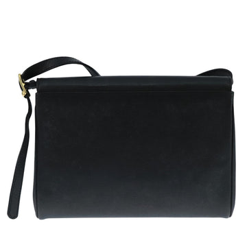 CELINE Shoulder Bag Leather Black Gold Auth 109904 - 0