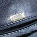 BALLY Chain Shoulder Bag Leather Black Gold Auth 109917-17