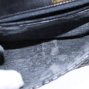 BALLY Chain Shoulder Bag Leather Black Gold Auth 109917-12