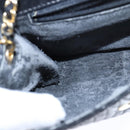 BALLY Chain Shoulder Bag Leather Black Gold Auth 109917-19