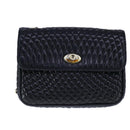 BALLY Chain Shoulder Bag Leather Black Gold Auth 109917-13