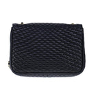 BALLY Chain Shoulder Bag Leather Black Gold Auth 109917-2