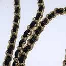 BALLY Chain Shoulder Bag Leather Black Gold Auth 109917-8