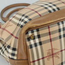 BURBERRY Nova Check Tote Bag PVC Leather 2way Beige Auth 109937-9