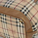 BURBERRY Nova Check Tote Bag PVC Leather 2way Beige Auth 109937-15