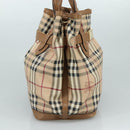 BURBERRY Nova Check Tote Bag PVC Leather 2way Beige Auth 109937-3
