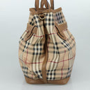 BURBERRY Nova Check Tote Bag PVC Leather 2way Beige Auth 109937-4