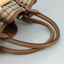 BURBERRY Nova Check Tote Bag PVC Leather 2way Beige Auth 109937-7
