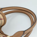 BURBERRY Nova Check Tote Bag PVC Leather 2way Beige Auth 109937-8