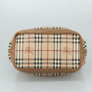 BURBERRY Nova Check Tote Bag PVC Leather 2way Beige Auth 109937-5