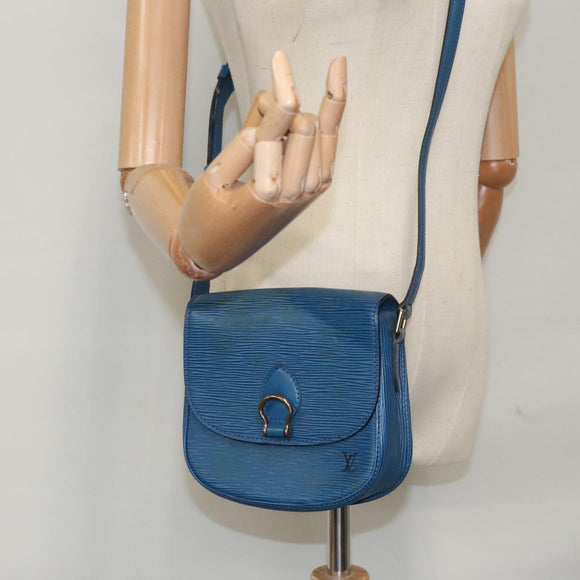 LOUIS VUITTON Epi Saint Cloud PM Shoulder Bag Blue M52195 LV Auth 109960