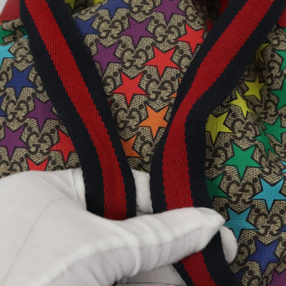 GUCCI GG Supreme Sherry Line Backpack PVC Beige Rainbow 550775 Auth 109993V