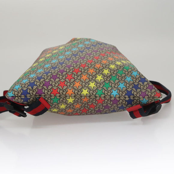 GUCCI GG Supreme Sherry Line Backpack PVC Beige Rainbow 550775 Auth 109993V