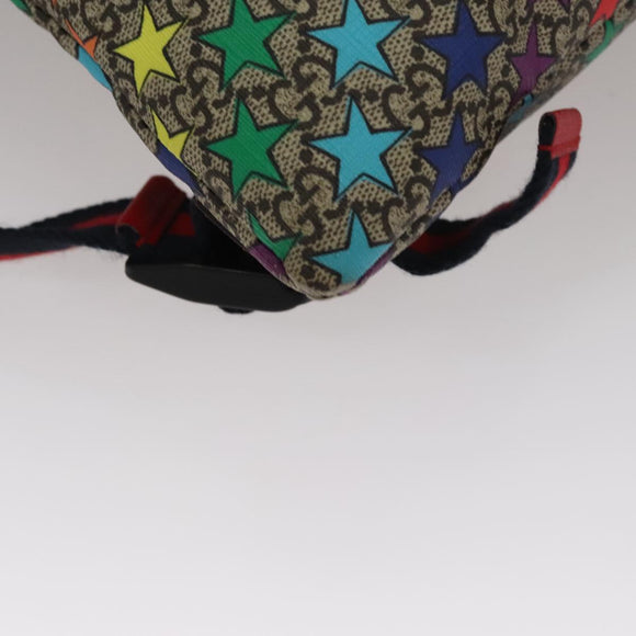 GUCCI GG Supreme Sherry Line Backpack PVC Beige Rainbow 550775 Auth 109993V