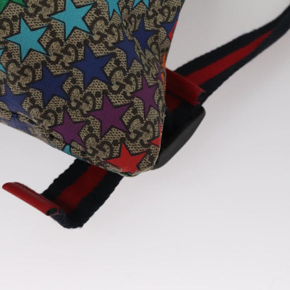 GUCCI GG Supreme Sherry Line Backpack PVC Beige Rainbow 550775 Auth 109993V