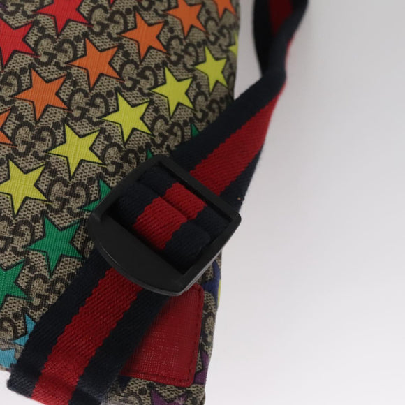 GUCCI GG Supreme Sherry Line Backpack PVC Beige Rainbow 550775 Auth 109993V