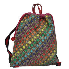 GUCCI GG Supreme Sherry Line Backpack PVC Beige Rainbow 550775 Auth 109993V