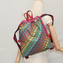 GUCCI GG Supreme Sherry Line Backpack PVC Beige Rainbow 550775 Auth 109993V-24