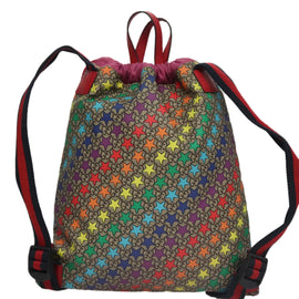 GUCCI GG Supreme Sherry Line Backpack PVC Beige Rainbow 550775 Auth 109993V - 0