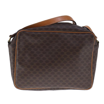 CELINE Macadam Canvas Shoulder Bag PVC Leather Brown Auth 109996 - 0