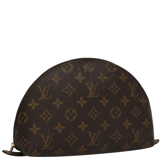 LOUIS VUITTON Monogram Trousse Demi Ronde Cosmetic Pouch M47520 LV Auth 109998
