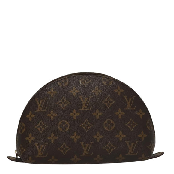 LOUIS VUITTON Monogram Trousse Demi Ronde Cosmetic Pouch M47520 LV Auth 109998