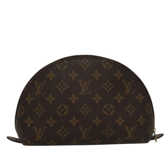 LOUIS VUITTON Monogram Trousse Demi Ronde Cosmetic Pouch M47520 LV Auth 109998