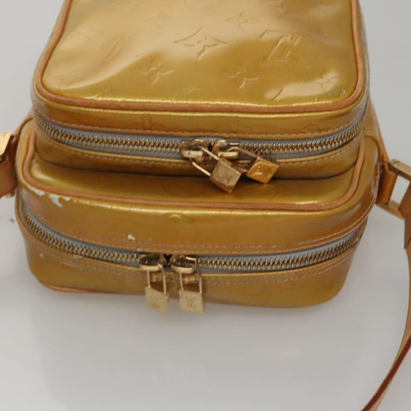 LOUIS VUITTON Monogram Vernis Wooster Shoulder Bag Gris M91036 LV Auth 110001