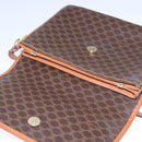 CELINE Macadam Canvas Shoulder Bag PVC Leather Brown Auth 110008-19