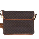 CELINE Macadam Canvas Shoulder Bag PVC Leather Brown Auth 110008-2