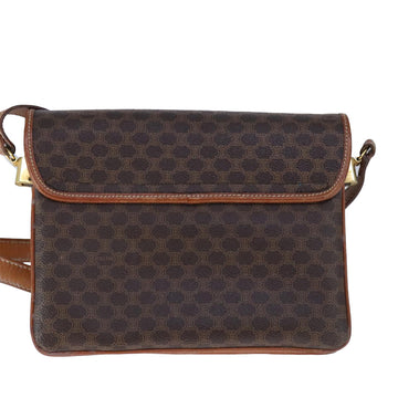 CELINE Macadam Canvas Shoulder Bag PVC Leather Brown Auth 110008 - 0