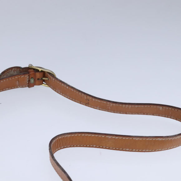 CELINE Macadam Canvas Shoulder Bag PVC Leather Brown Auth 110008