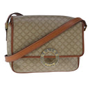 CELINE Macadam Canvas Circle Shoulder Bag Beige Auth 110010-1