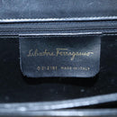 Salvatore Ferragamo Gancini Hand Bag Leather Black Gold Auth 110014-12