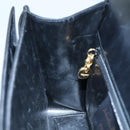 Salvatore Ferragamo Gancini Hand Bag Leather Black Gold Auth 110014-19