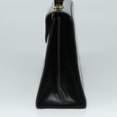 Salvatore Ferragamo Gancini Hand Bag Leather Black Gold Auth 110014-4